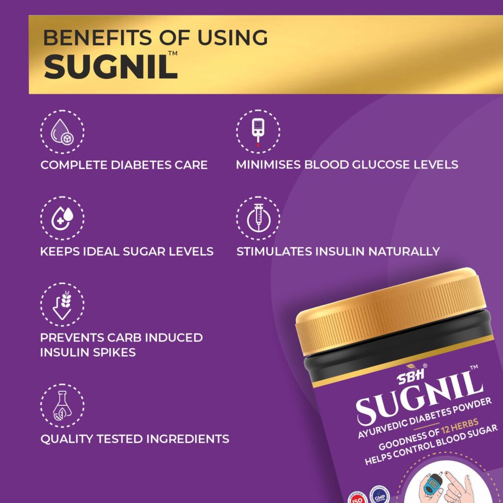 <strong style="color: #6f2f85;">Sugnil<sup style=" top: -1.5em;;font-size:12px;">TM</sup></strong> - Diabetes control powder , An Ayurvedic, safe and effective solution for balanced sugar levels - Image 3