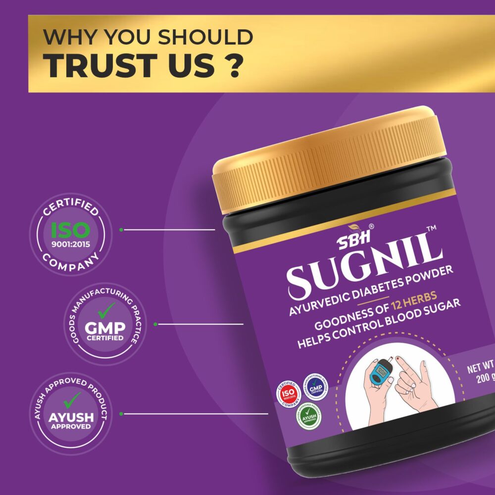 <strong style="color: #6f2f85;">Sugnil<sup style=" top: -1.5em;;font-size:12px;">TM</sup></strong> - Diabetes control powder , An Ayurvedic, safe and effective solution for balanced sugar levels - Image 6
