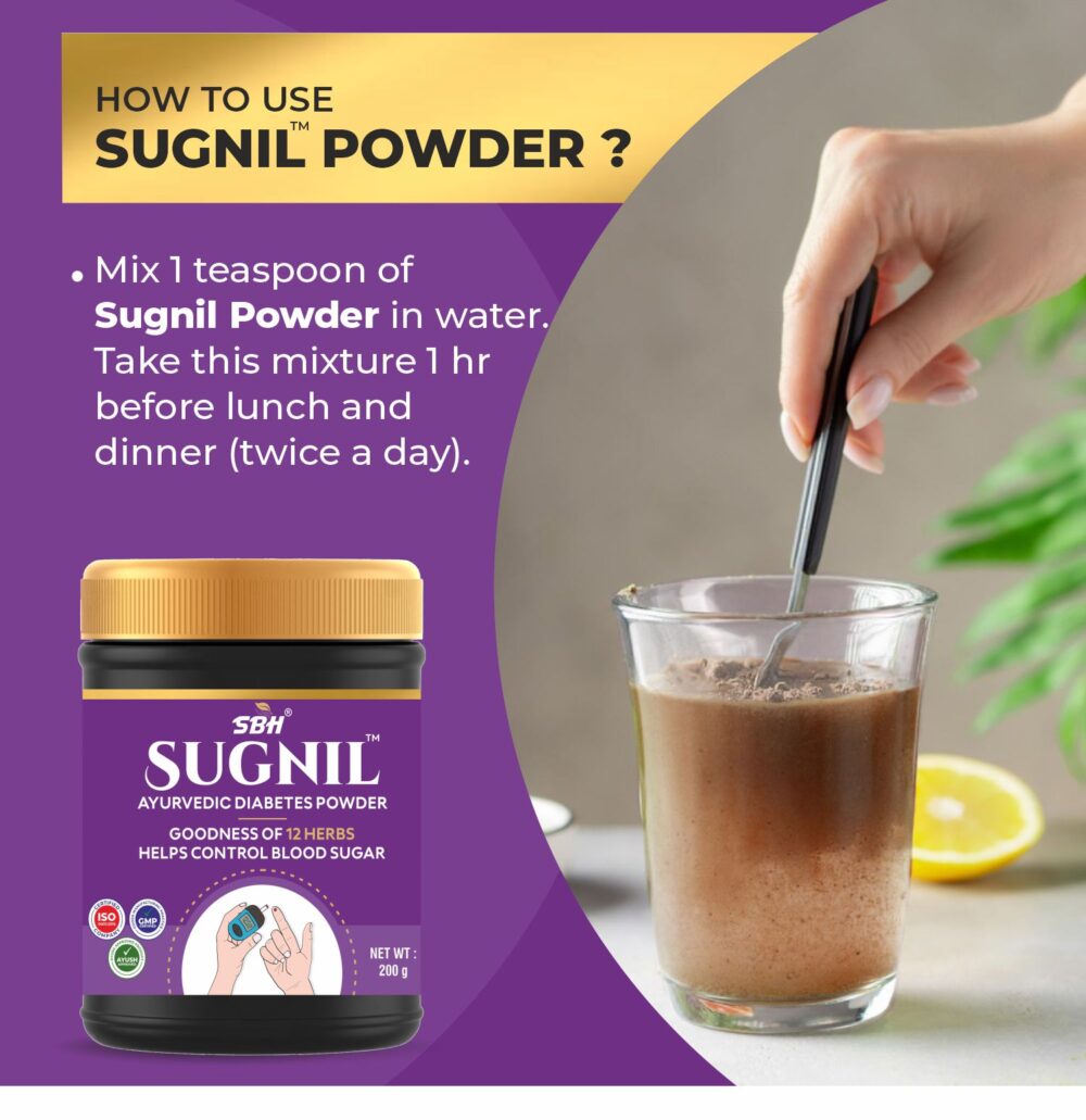 <strong style="color: #6f2f85;">Sugnil<sup style=" top: -1.5em;;font-size:12px;">TM</sup></strong> - Diabetes control powder , An Ayurvedic, safe and effective solution for balanced sugar levels - Image 7